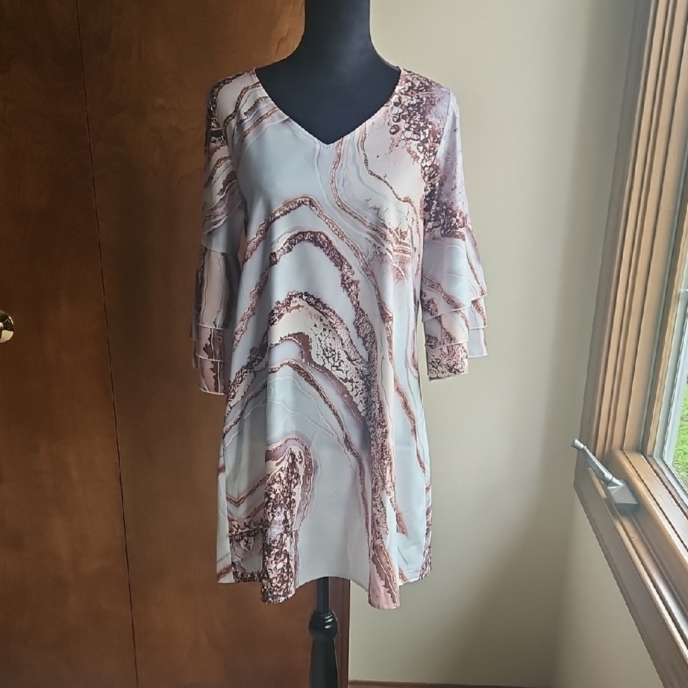 White V-Neck Bell Sleeve Sundress